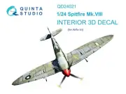 1:24 Supermarine Spitfire Mk.VIII Interior 3D Color decal Quinta Q24021 (AIRFIX