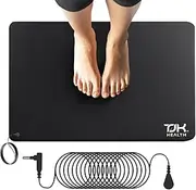 TJK Health Grounding Mat for Feet - Earthing Pad Kit Earth Ground Therapy for Improved Sleep Better Sleeping Reduced Pain - Earth Grounded Mouse Pads Health Wellness Mats for Bed Desk Chair Yoga