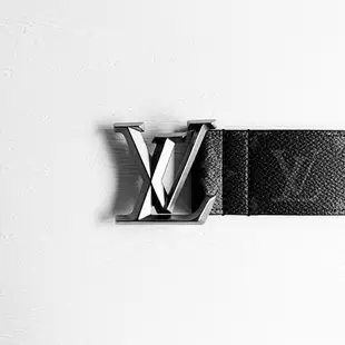 美國百分百【全新真品】Louis Vuitton 皮帶 專櫃精品 LV 皮質 腰帶 LOGO 滿版印花 黑色 CN34