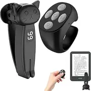 T Tersely Remote Control Page Turner Ring for Kindle Kindle Colorsoft/Paperwhite 2024/11th 2024/Oasis/Kobo/Mobie Phone/Tablets, Bluetooth E-Reader Controller, Camera Shutter, Fast Automatic Dotting Device - Cat