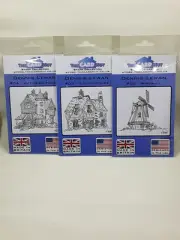 NEW The Card Hut 3 Stamp Set Bundle 02 Windmill 03 Tudor House 04 Victorian Hous