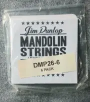 6 Single .026 Bronze Wound Loop End Mandolin Strings Jim Dunlop FACTORY SEALED