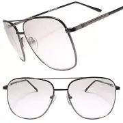 Square Gunmetal Frame Classic Vintage 90s Bifocal Reader 2.50 Reading Glasses