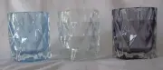 Set of 3 Yankee Candle FRACTAL VOTIVE HOLDERS - BLUE PURPLE CLEAR #1552111