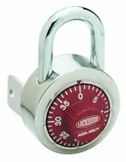 Lockwood 141-SERIES DIAL COMBINATION PADLOCK 50mm S/Steel, Key Override,Key#0222