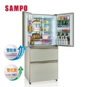 【現金價請來電】聲寶SAMPO冰箱 SR-A56GDD 變頻玻璃四門 (Y7琉璃金) 560公升 全新公司貨 含定位安裝