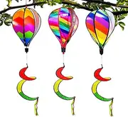 Windsocks and Spinners | 3X Balloon Wind Spinners Outdoor,Outdoor Decoration Windsock Ornament for Garden Fences Tree Yard Indoor Holiday Birthday Wedding Camping Gathering