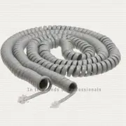 25' GREY CURLY PHONE HANDSET CORD Unbranded/Generic