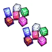 12PCS Waterproof LED Ice-Cube Colorful Flashing Glow in the Dark Light Up8906