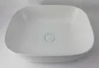 VANITY Counter Top MATT WHITE Thin Feather Edge Ceramic Basin Bowl 490x390 x145