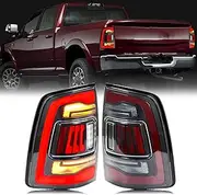 inginuity time LED Tail Lights for Dodge Ram 1500 2009-2018 4th Gen for 1500 Classic 2019-2023 Start-up Animation Sequential Turn Signal Clear Red Rear Lamps Accessary Assembly