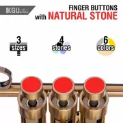 Jupiter Trumpet Custom Finger Buttons w.Natural stone Rhodonite.3 Sizes.KGUBrass