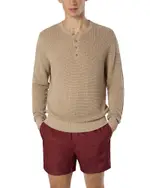 Onia Linen Textured Knit Henley Sweater