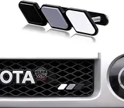 Pack-1 Tri-Color Grille Badge Emblem Decoration, Automobile Front Mesh Accessories, Compatible with Toyota 4Runner Tacoma Tundra (Black & Gray & White)