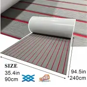 EVA Foam Boat Flooring Mat Grey+Red Marine Teak Decking Sheet for Yacht 90x240cm