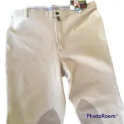Devon-Aire sz 34L, 375 beige cool cotton Horse Breeches Classic,quality Comfort