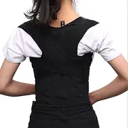 Corrector Adjustable Back Brace Shoulder Lumber Support Belt Hunchback Correction for Adults Childre Help Correct The Problem of Hunchback,Black,M
