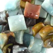 26mm twist multicolor amazonite diamond shape beads 15.5" strand