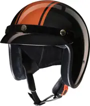 Redbike RB-676 Jet Helmet, black-orange, Size M for Men Black Orange