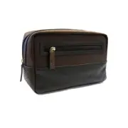 boconi 245579 Mens Kenny Classic Zippered Top Closure Travel Kit Brown