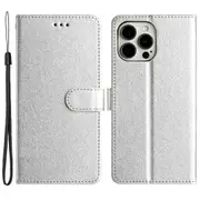 Phone Stand Cover for iPhone 12 Pro Max 6.7 inch Silk Texture Wallet Book Style Case with