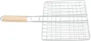 BBQ Grilling Basket, Folding Vegetable Barbecue Wire Grid Rack Portable Stainless Steel Barbecue Grill Basket for Fish, Vegetable, Steak Garden BBQ Cooking Tool