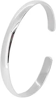 [Treasure Bay] TreasureBay Women's Solid 925 Sterling Silver Bangle Bracelet
