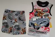 Boy Disney Pixar Gray White Black 2 Piece Pajama Short Set Mission Unstoppable 6