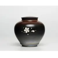 在飛比找momo購物網優惠-【原藝坊】柴燒陶瓷密封茶葉罐儲物罐(矮款11*12cm)