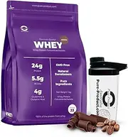 Pure Product Australia - Whey Protein Concentrate & Isolate -100% Premium Grass Fed AU & NZ Whey - 24g Protein per Serve - Non GMO - 2kg (66 Servings) - Ice Mocha + Glass shaker