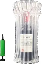 12 Pcs Wine Bottle Travel Protector Bags With Inflator Pump - Reusable Inflatable Air Column Packaging Bubble Bag for Safe Transportation and Shipping