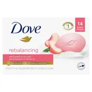 Dove Beauty Bar Soap Rebalancing White Peach & Rice Milk, 14 Count 3.75 Oz