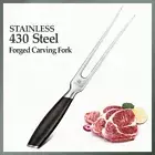 Carving Fork Knife Set Forged Stainless Steel Wood Handle Slicing Barbecue Steak