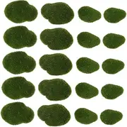 20 Pcs Artificial Moss Rocks, Green Moss Balls,Moss Stones,Faux Green Moss Covered Stones Green Moss Balls Decorative Fake Moss Decor for Floral Arrangements, Fairy Gardens, Terrariums