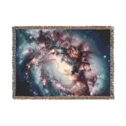 Milky Way Galaxy Woven Tapestry Quilt Blanket, Space-Themed Throw Stars Wall Art