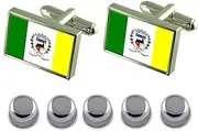 [Select Gifts] Shirt Dress Studs Pancas City Espirito Santo State Flag Cufflinks