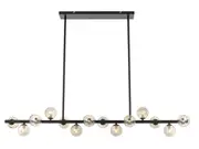 Morgan 14 Light Black Smoke Linear Pendant Chandelier