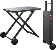 [BBQCuker] Portable Grill Table, Outdoor Prep Table with 2 Wheels, Pizza Oven Cart for Ninja Woodfire, Ninja Woodfire XL Pro, Weber Q, Ooni Table Top Grill, Folding Grill Cart for Picnic, Camping, RV
