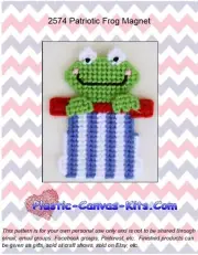 Patriotic Frog Magnet-Plastic Canvas Pattern or Kit