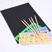 1 set of 50 magic scratch-off papers + 5 bamboo pens + 4 templates), paper set,