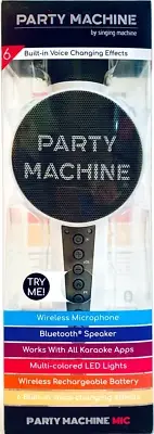 Party Machine By Singing Machine Bluetooth Wireless Rechargeable Microphone