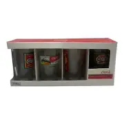 Coca-Cola Libbey Glassware Set Of 4 Iconic Logo Tumblers 1886-1959 Coke Glass