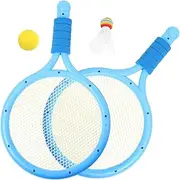 EXHUMKY 1 Set Badminton Kit for Outdoor Parent Athletic Game Set with Rackets and Balls Non Slip Grip Widened Surface for Suitable for Boys Random Color