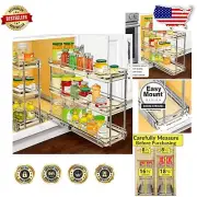 Premium 6" x 21" Spice Rack - Heavy-Duty 3-Tier Pull-Out Organizer for Cabinets