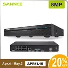 SANNCE 4K 8 Channel NVR PoE Network Video Recorder for Security Camera System