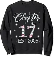 [X.Style] Chapter 17 EST 2006 17Th Birthday Tee for Girls Ladies Sweatshirt ds923 Sweater (2XL) Black