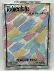 Vinyl Flannel Back Tablecloth 52x52 Square Styled By Lisa Colors Designer Print
