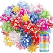 72 Gift Bows Assortment with 18 Rolls Curling Ribbons,Holiday Bows for Gift Wrap