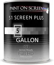 Paint on Screen Projector Screen Paint | Single-Coat Short Throw for 1080 HD and 4K UHD Clarity | Designed for Outdoor Use | Silver, 1 Gallon
