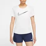 NIKE 上衣 女款 短袖上衣 運動 AS W NK ONE DF SWSH HBR SS 白 DX1026-100(2S3140)